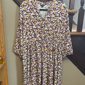 Torrid Floral V-Neck Blouse